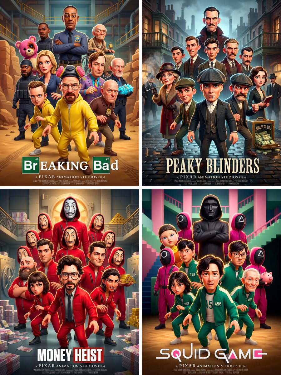 AI art: Pixar 3D CGI animated movie poster style, ensemble cast f... | Nanobanana Pro | @TechieBySA